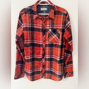 Departwest Mens Plaid Button Down Shirt